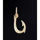 Signed Kabana 14k Yellow Gold Fishhook Pendant For Necklace