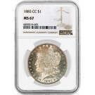 1883 CC Carson City $1 Morgan Silver Dollar NGC MS67 Gem Uncirculated Coin Toned 