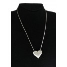 Vintage Tiffany & Co 925 Sterling Silver Puffy Heart Snake Chain Necklace 18"