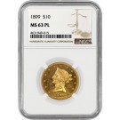 1899 $10 Liberty Head Eagle Gold NGC MS63 PL Proof Like Uncirculated Coin