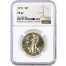1939 50C Proof Walking Liberty Silver Half Dollar NGC PF67 Gem Golden Toned Coin