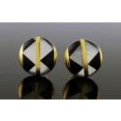 Tiffany & Co Angela Cummings 18k Yellow Gold MOP Black Omega Back Earrings