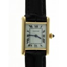 Vintage Cartier 20.5mm x 28mm 18K Yellow Gold Mechanical Tank Watch