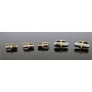 Bulgari Bvlgari 18k Yellow Gold Hematite Diamond Tuxedo Cufflinks Studs 5pc Set