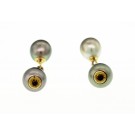Pair Of Vintage Signed Trianon 18k Yellow Gold Pearl  Cufflinks