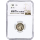 1921 10C Silver Mercury Dime NGC VF35 Very Fine Circulated Key Date Coin