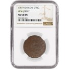 1787 No Sprig Above Plow Small Head New Jersey Copper Maris 38-c NGC AU50 BN 