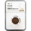 1881 1C Proof Indian Head Cent NGC PF64 BN Brown Uncirculated Coin