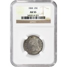 1834 25C Capped Bust Quarter Silver FS-901 O/F NGC AU55 About Uncirculated Coin