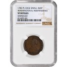 1783 Small Bust Washington & Independence Plain Edge Copper NGC VF Detail Damage