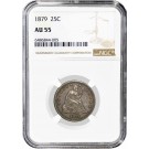 1879 25C Seated Liberty Quarter Silver NGC AU55 About Uncirculated Coin