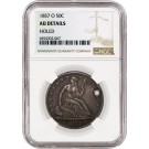 1857 O 50C Seated Liberty Half Dollar Silver NGC AU Details Holed Coin
