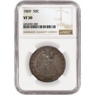1869 50C Seated Liberty Half Dollar Silver NGC VF30 Very Fine Circulated Coin
