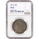 1813 50C Capped Bust Silver Half Dollar 50C/UNI Overton 101 O-101 NGC VF35 Coin