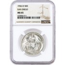 1936 D 50C San Diego Commemorative Silver Half Dollar D/D RPM FS-101 NGC MS65