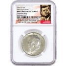 1964 D 50C Kennedy Silver Half Dollar Discovery Bag NGC BU First Day Of Issue