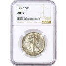 1918 S 50C Walking Liberty Silver Half Dollar NGC AU55 About Circulated Coin