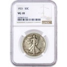 1921 50C Walking Liberty Silver Half Dollar NGC VG10 Circulated Key Date Coin