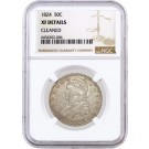 1824 50C Capped Bust Silver Half Dollar NGC XF Details Cleaned Coin
