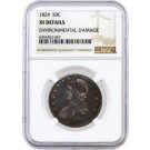 1824 50C Capped Bust Silver Half Dollar NGC XF Details Environmental Damage Coin