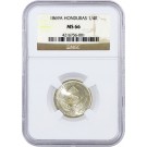 1869 A Republic Of Honduras 1/4 Real NGC MS66 Gem Uncirculated Coin