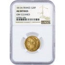 1813 A G20F 20 Francs Gold Paris Mint France Napoleon I Emperor NGC AU Details Obv Cleaned