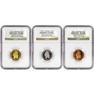 1861 Confederate 2011 Smithsonian Restrike Gold Silver Copper NGC Gem Proof Set 