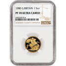 1980 Great Britain Proof Gold Sovereign .2354 oz Gold NGC PF70 Ultra Cameo