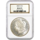 1884 CC Carson City $1 Morgan Silver Dollar NGC MS65 PL Proof Like Coin
