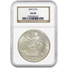 1875 S $1 Trade Dollar Silver Type 1 Reverse NGC AU58 About Uncirculated Coin