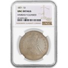 1871 $1 Seated Liberty Silver Dollar NGC UNC Details Harshly Cleaned