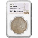 1871 $1 Seated Liberty Silver Dollar NGC UNC Details Harshly Cleaned