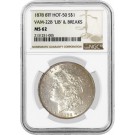 1878 8TF 8 Tail Feather $1 Morgan Silver Dollar VAM VAM 22B LIB & Break NGC MS62