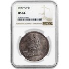 1877 S $1 Trade Dollar Silver NGC MS66 Gem Uncirculated Coin Toned
