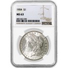 1904 $1 Morgan Silver Dollar NGC MS63 Brilliant Uncirculated Coin