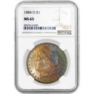 1884 O $1 Morgan Silver Dollar NGC MS65 Gem Uncirculated Toned Coin