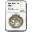 1882 Republic Of Haiti Gourde Silver NGC AU55 About Uncirculated Coin #006