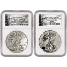 2013 W $1 Enhanced Finish Proof Silver American Eagle Set Of 2 NGC SP70 PF70 #2