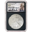 2019 W $1 1oz Burnished Silver American Eagle NGC MS70 Charlie Duke Retro Holder