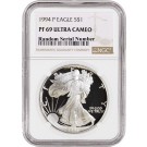 1994 P $1 1 oz Proof Silver American Eagle NGC PF69 Ultra Cameo