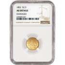 1852 $2.50 Liberty Head Quarter Eagle Gold NGC AU Details Damaged Coin