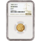 1868 S $2.50 Liberty Head Quarter Eagle Gold NGC XF Details Bent Coin