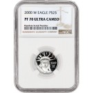 2000 W $25 Proof Platinum American Eagle 1/4 oz .9995 Fine NGC PF70 Ultra Cameo
