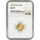 1992 $5 1/10 oz American Gold Eagle NGC MS70 Gem Uncirculated Coin