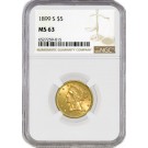 1899 S $5 Liberty Head Half Eagle Gold NGC MS63 Brilliant Uncirculated Coin
