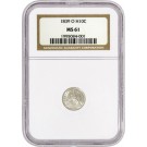 1839 O H10C Seated Liberty Half Dime Silver NGC MS61 Uncirculated Coin