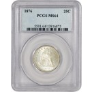 1876 25C Seated Liberty Quarter Silver PCGS MS64 Brilliant Uncirculated Coin