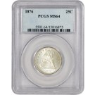 1876 25C Seated Liberty Quarter Silver PCGS MS64 Brilliant Uncirculated Coin