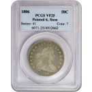 1806 50C Pointed 6 Stem Draped Bust Heraldic Eagle Half Dollar PCGS VF25 Coin