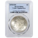 1878 8TF 8 Tail Feather $1 Morgan Silver Dollar VAM 3 Spiked Eye PCGS MS64 Coin